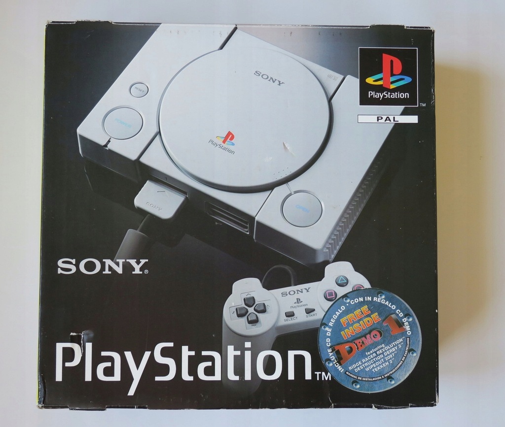 KONSOLA PS1 PLAYSTATION 1 SCPH-1002 PAD KABLE BOX