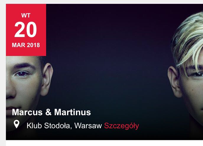 MARCUS MARTINUS bilety na koncert za połowę ceny