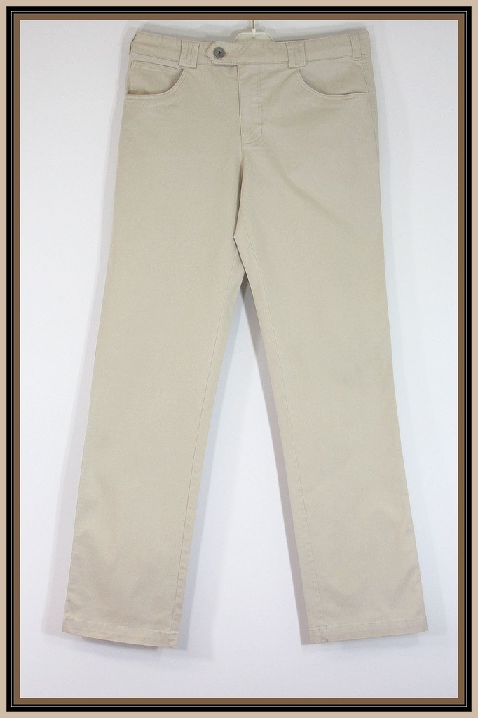 Spodnie męskie beżowe Bawełna R 48 na wysokich