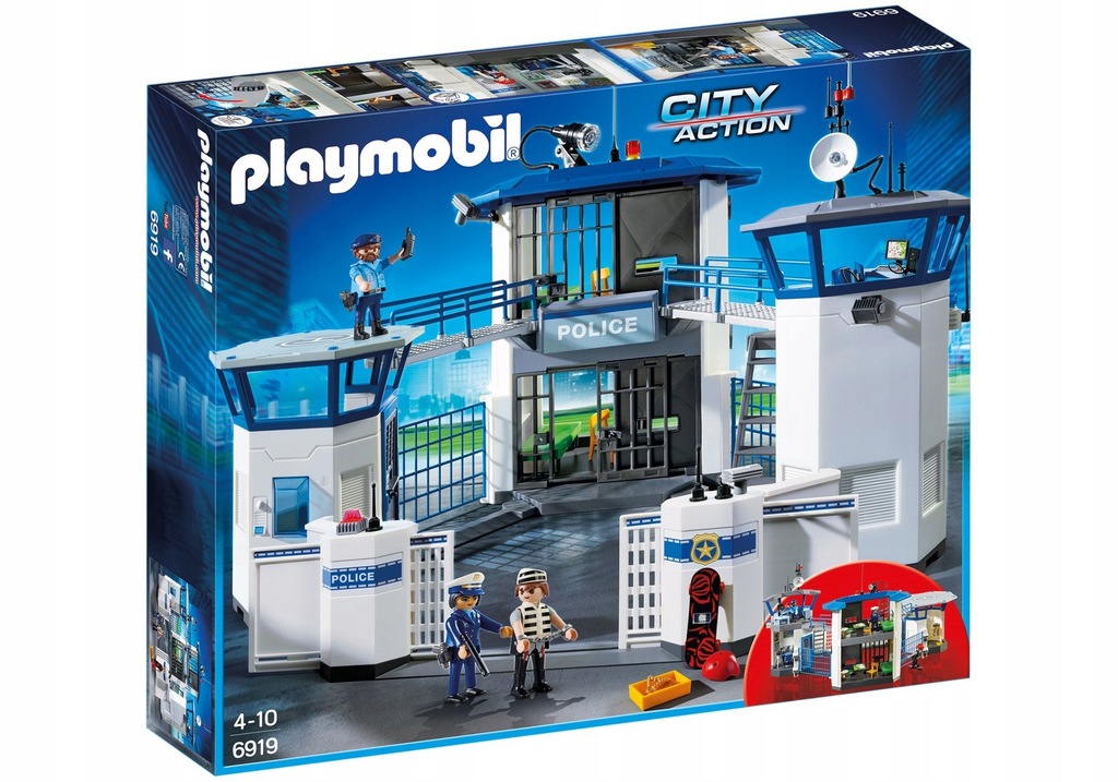 PLAYMOBIL 6919 KOMISARIAT POLICJI WIĘZIENIE 3x FIG