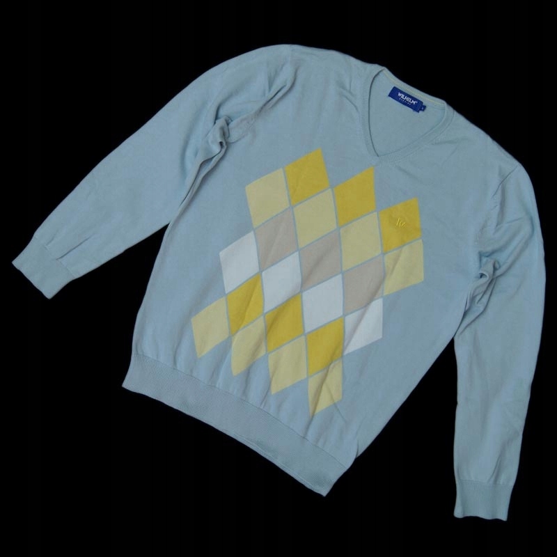 WILHELM - bawełniany sweter we wzory - L