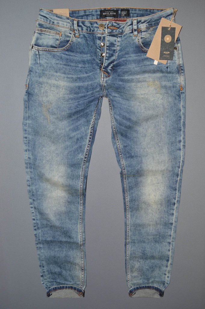 HOUSE jeansy łaty denim zipp NOWE W33L32 90cm