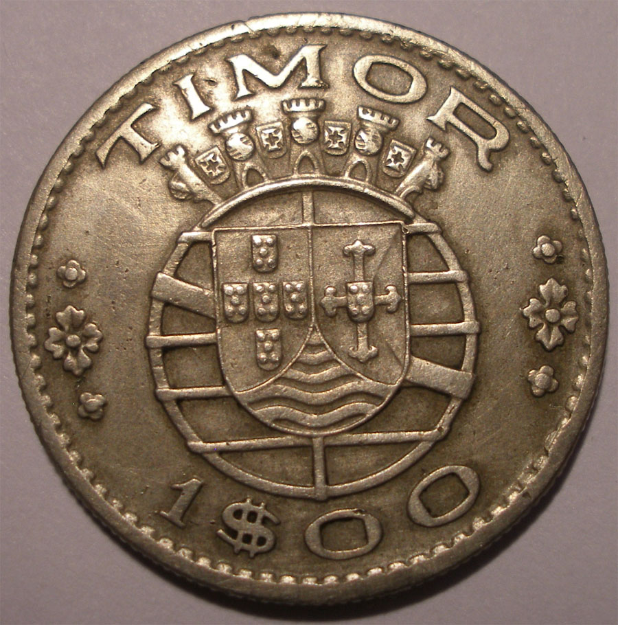 TIMOR WSCH. 1 escudo 1958 RZADKA