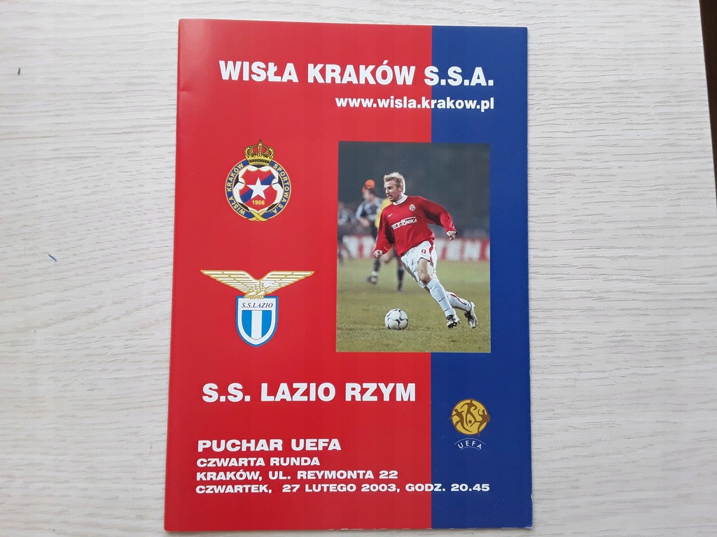 WISŁA KRAKÓW LAZIO RZYM Roma Puchar UEFA PROGRAM
