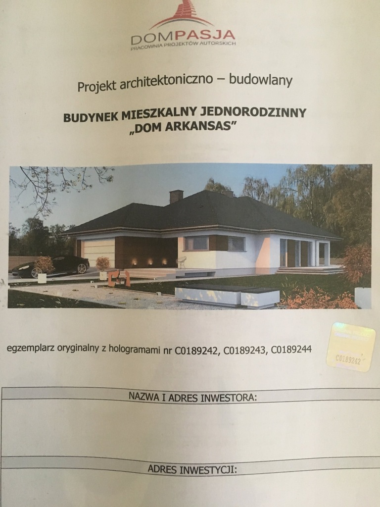 Projekt domu jednorodzinnego "Arkansas"