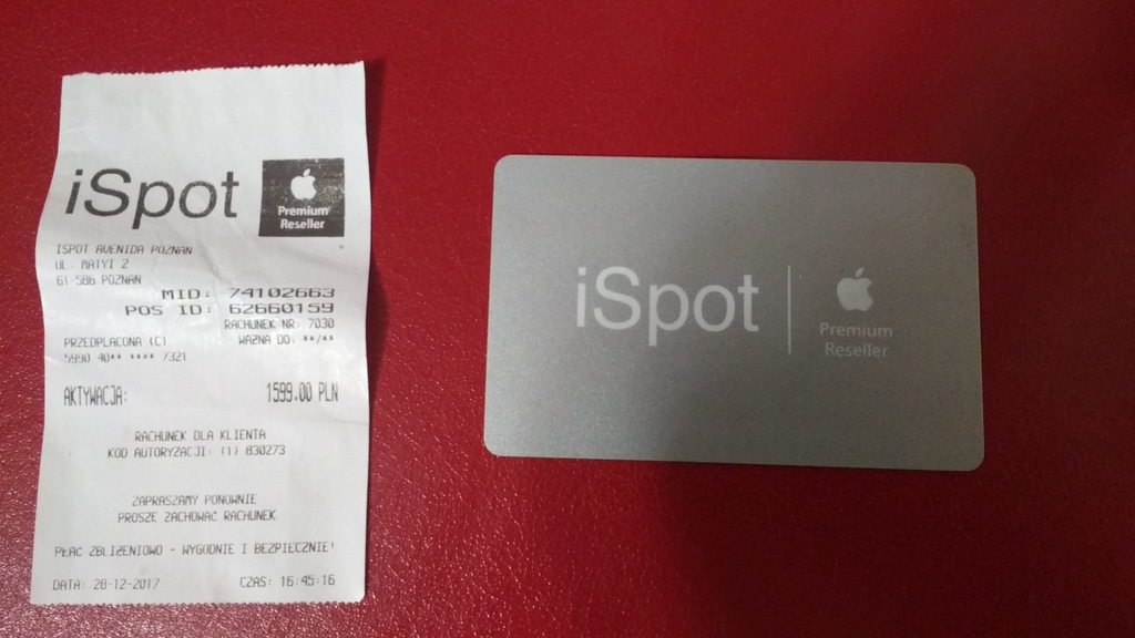 Karta prepaid do Apple iSpot gift card