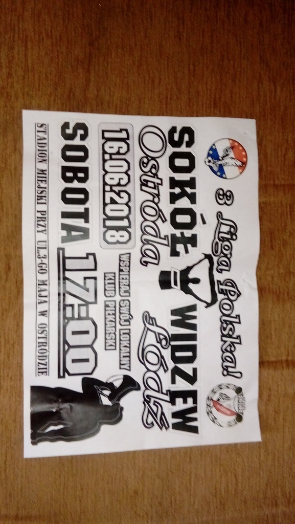 Sokol Ostroda Widzew Lodz plakat
