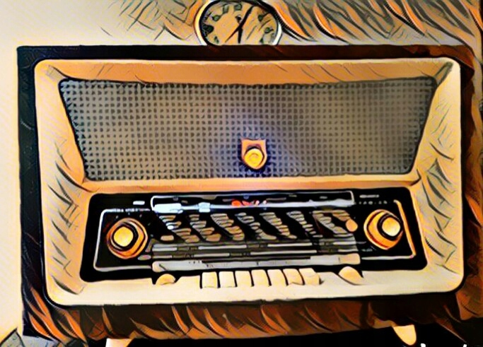 Tkanina materiał maskownica stare radio 25x70