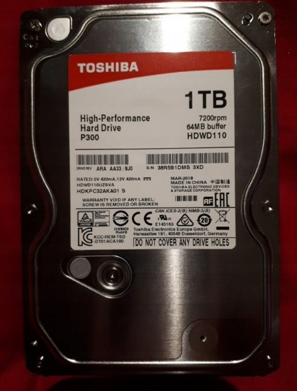 1T Dysk 3.5 Toshiba P300 nowy