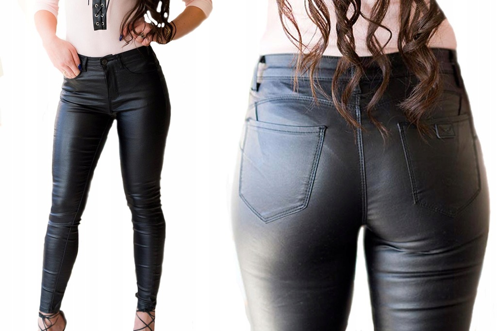 SEXY SPODNIE DAMSKIE WOSKOWANE LATEXY MATOWE UP XL