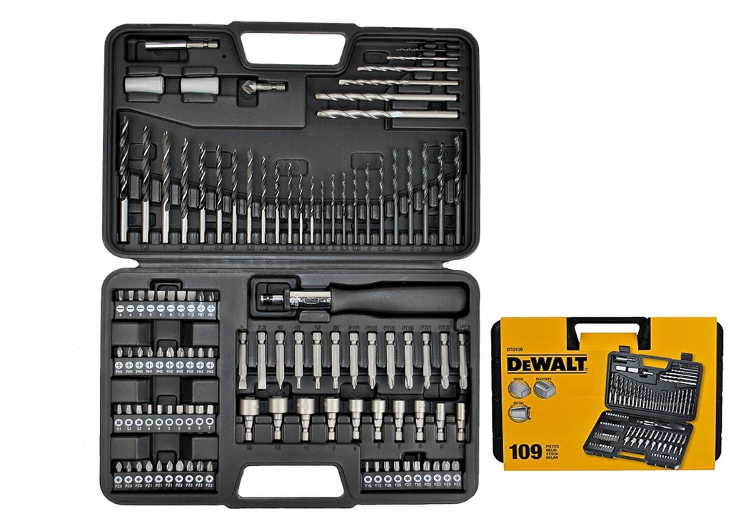 DEWALT Zestaw wierteł i bitów 109el walizka DT0109 7079827998