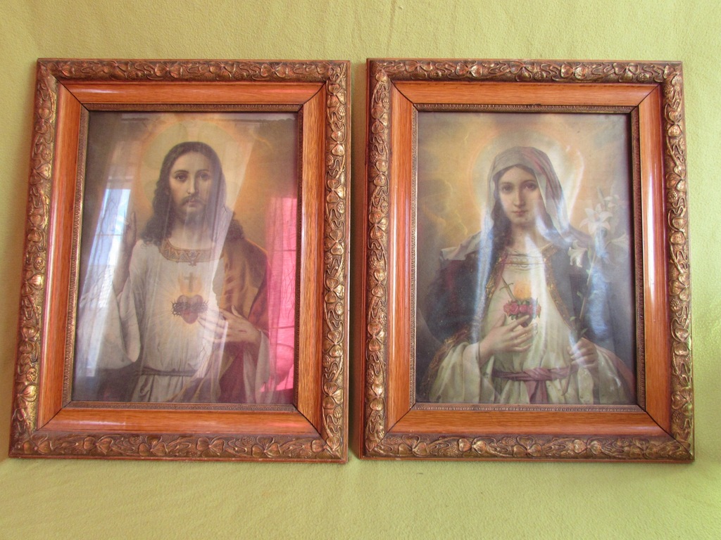 DWA STARE ŚWIĘTE OBRAZY * 53 x 41 cm *