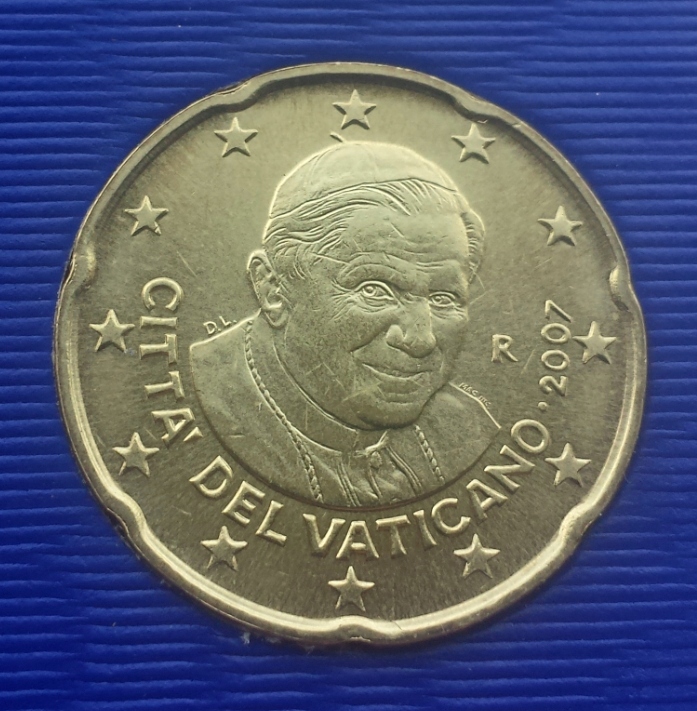 20 EURO - CENTÓW WATYKAN 2007- PAPIEŻ BENEDYKT XVI