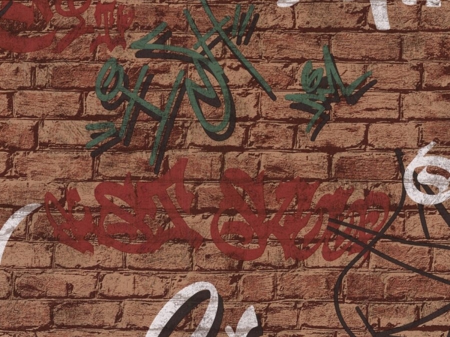 TAPETA MŁODZIEŻOWA DZIECIĘCA MUR NAPISY GRAFFITI