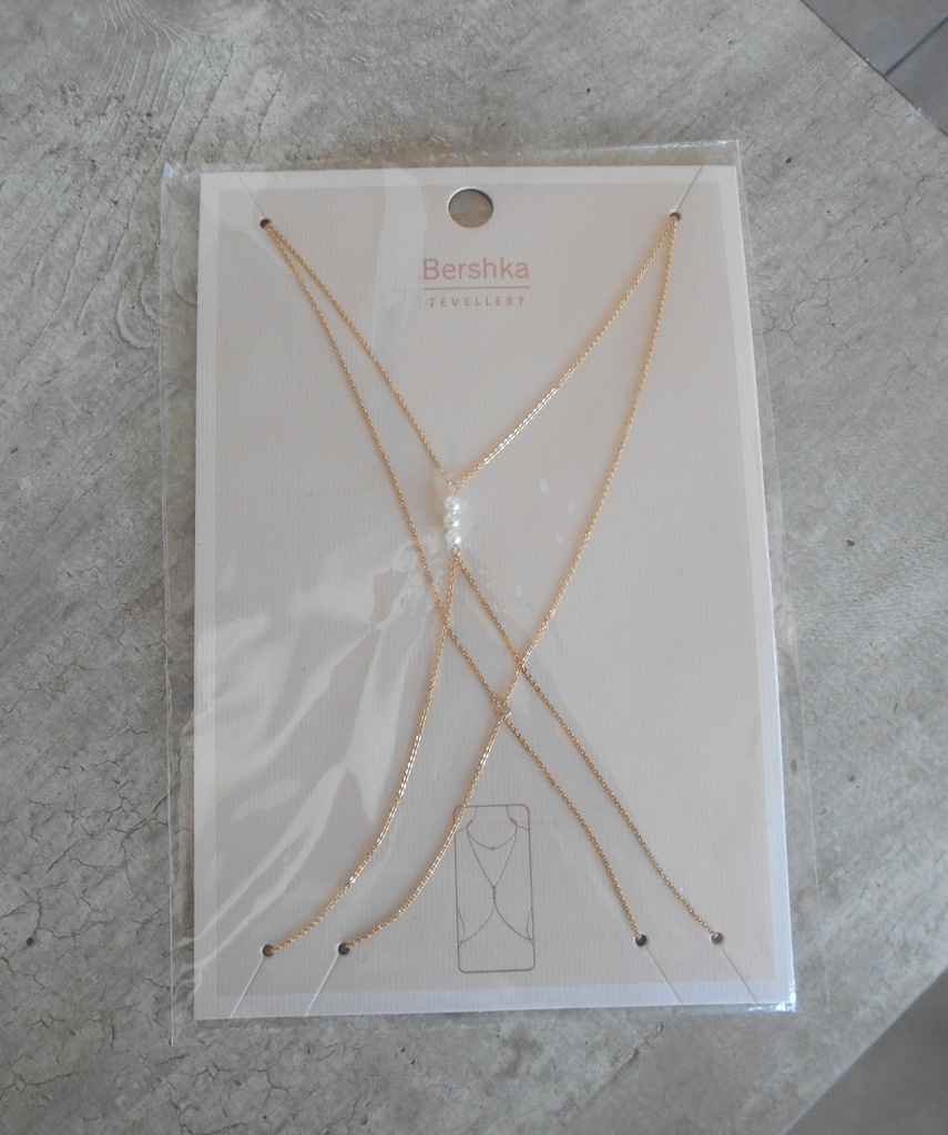 Bershka nowy złoty łańcuszek body chain na ciało