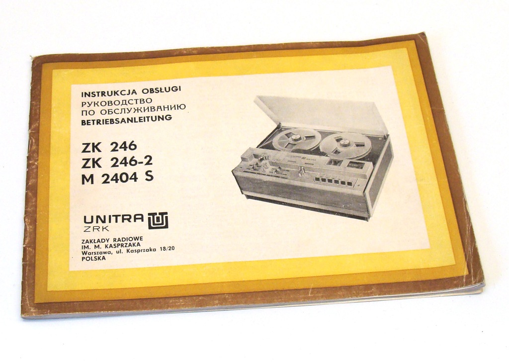 Magnetofon szpulowy ZK 246 M 2404 instrukcja schem