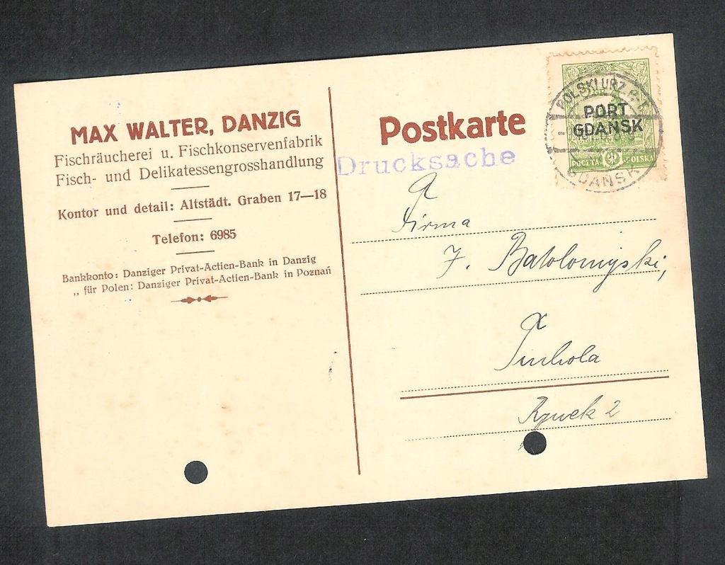 PORT GDAŃSK, DRUCKSACHE, MAX WALTER, DANZIG.