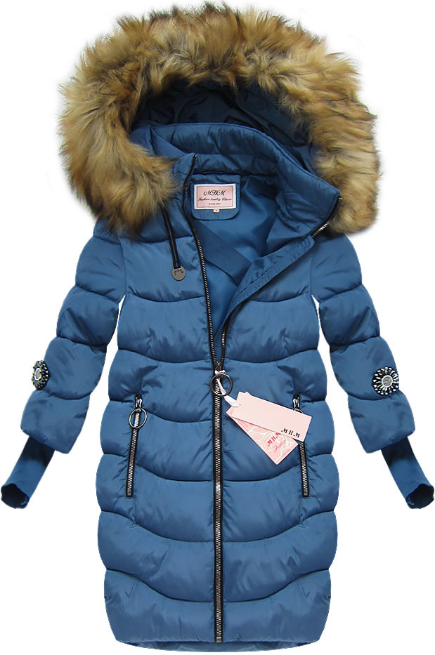 KURTKA ZIMOWA RĘKAW 3/4 W702 NIEBIESKA XXL (44)