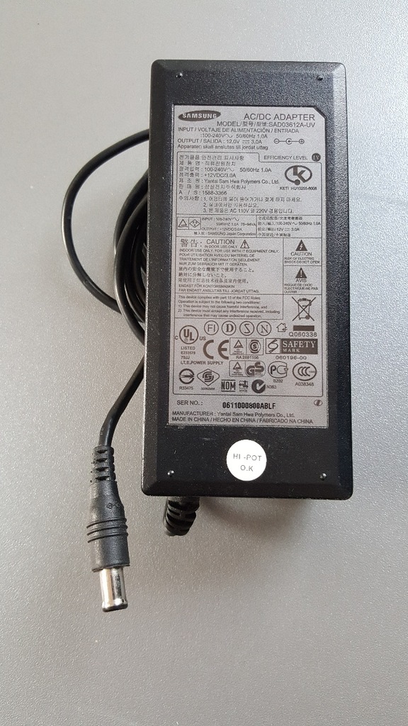 Oryginalny Zasilacz SAMSUNG SAD03612A-UV 12V 3A - 7178825022 ...