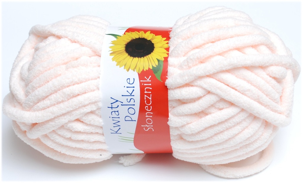 WŁÓCZKA PLUSZOWA, POLIESTER 100g, GRUBA ECRU