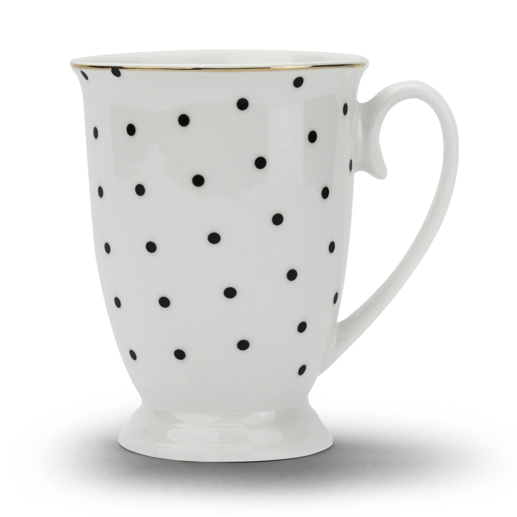 KUBEK PORCELANOWY do kawy herbaty kropki 300 ml