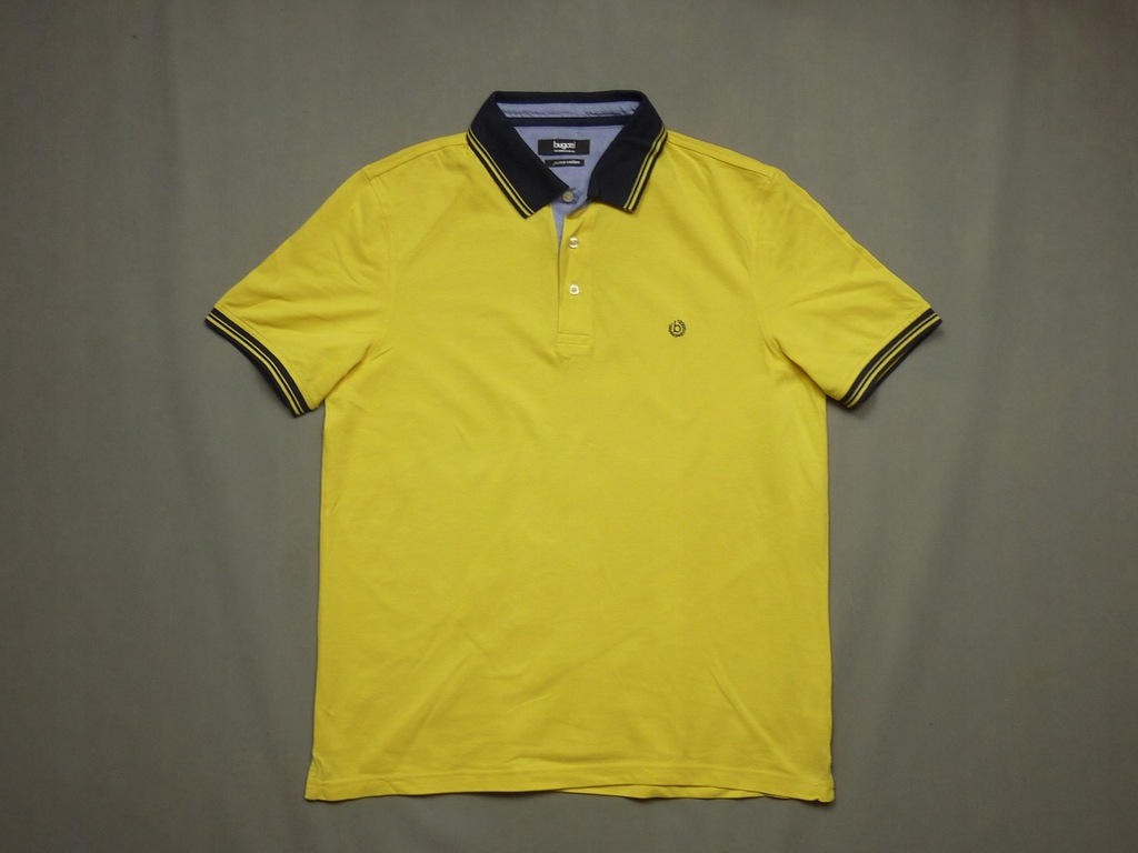 BUGATTI żółta koszulka polo pima cotton j. nowa XL