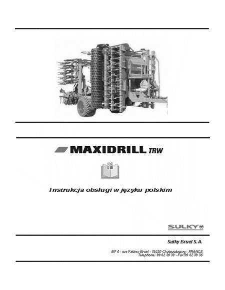 Sulky MAXIDRIL TRW 6000- instrukcja obsługi PL