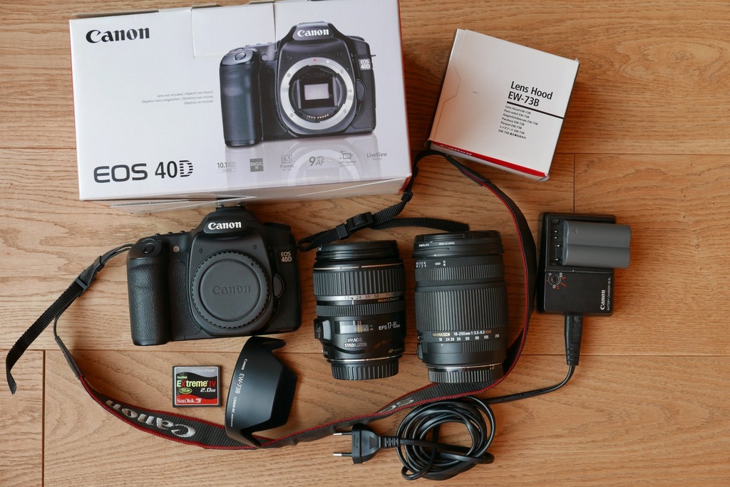 Canon 40D + EF-S 17-85mm + Sigma 18-250mm + więcej