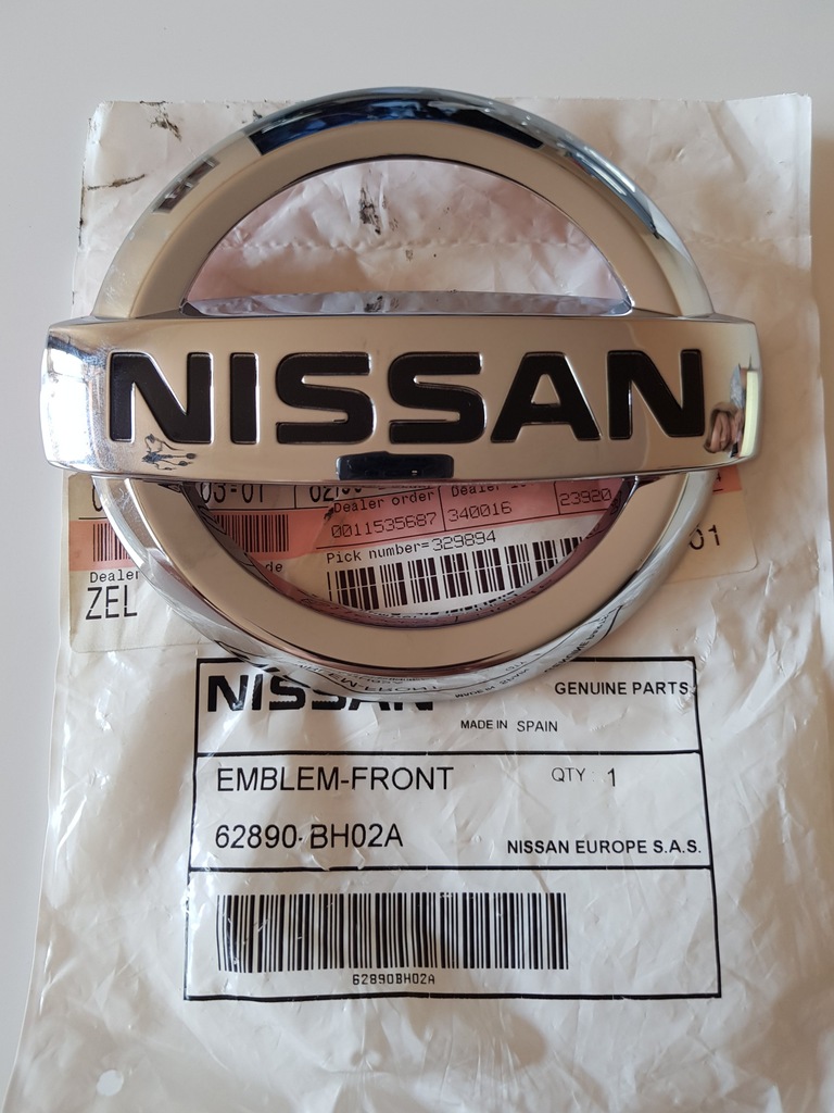 Emblemat Nissan Note E11 nowy przód 62890-BH02A