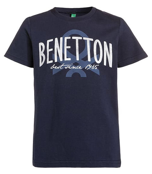 Benetton NOWY granatowy T-shirt z dużym logo 12l