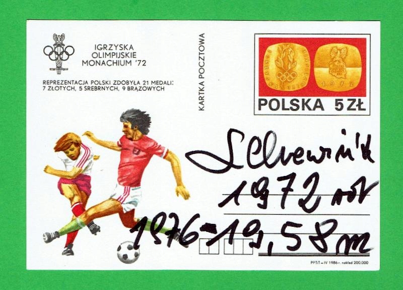 Ludwika Chewińska - autograf , IO Monachium '72