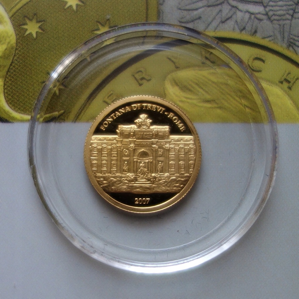 Moneta, Palau, Fontanna di Trevi Roma złoto 999 1g