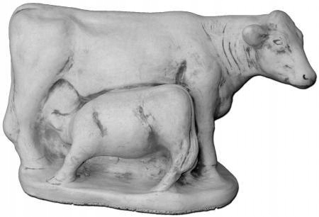 Figura ogrodowa betonowa krowa z cielakiem 32cm