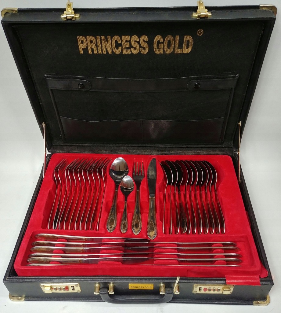 H/ Zestaw sztućców PRINCESS GOLD w walizce