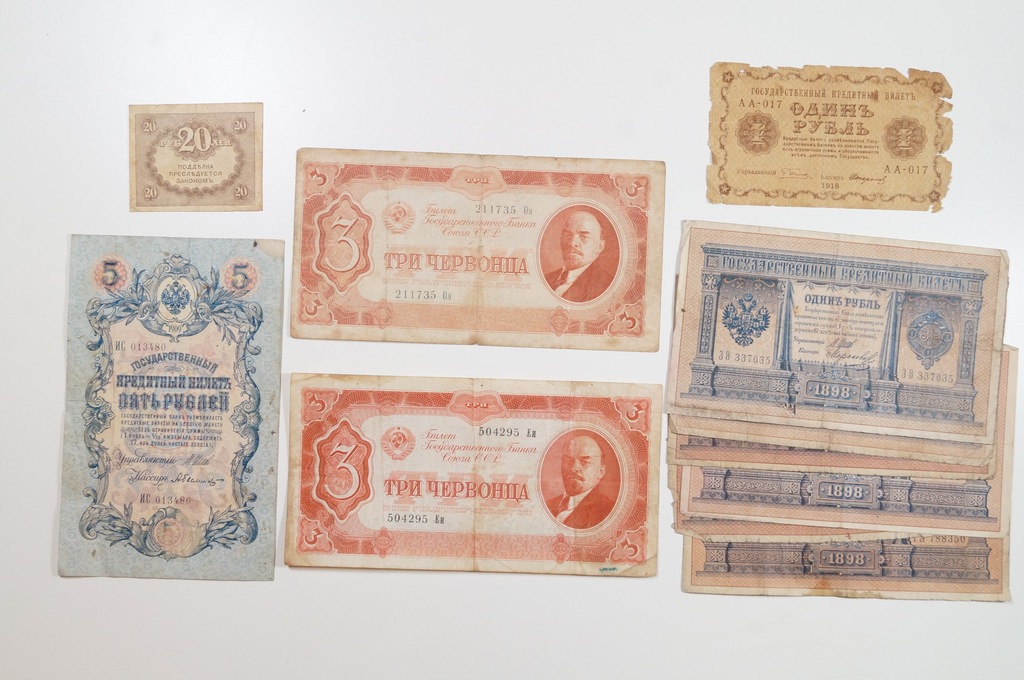 Zestaw Starych Banknotów Rosja