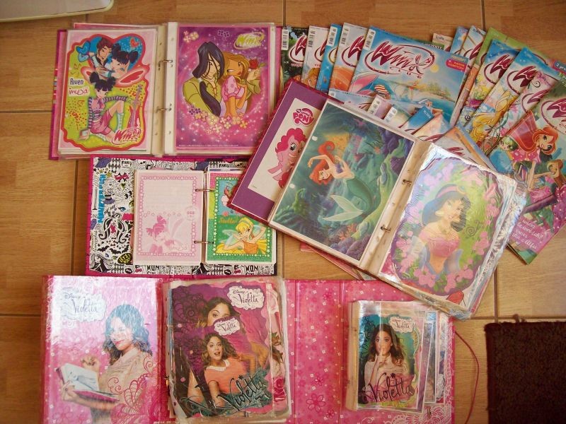Segregatory i karteczki WINX,VIOLETTA itp i gazety