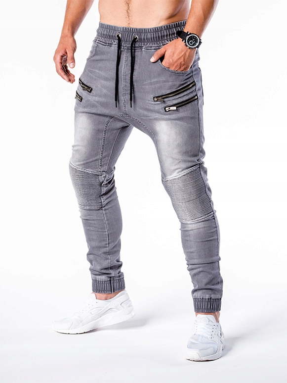 Spodnie jeansy joggery casual OMBRE P405 szare XXL 7780758955