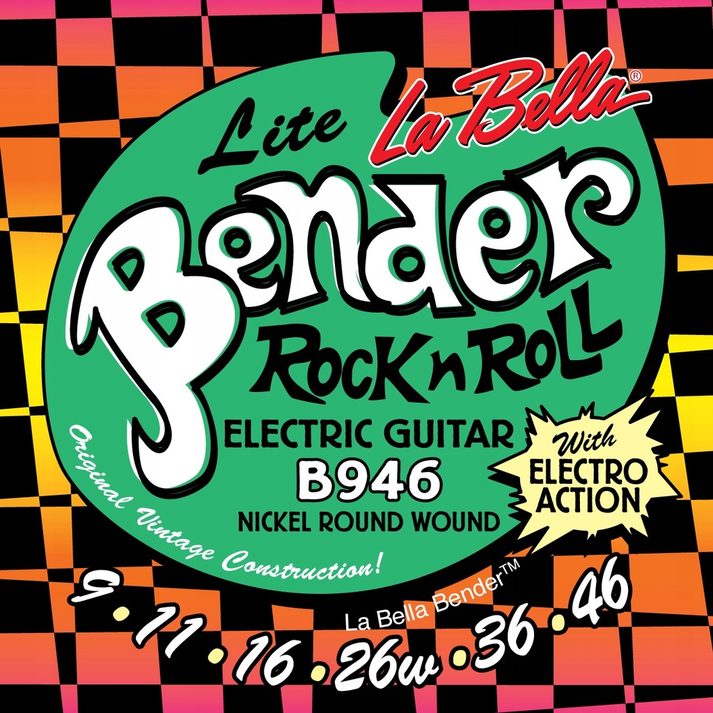 Struny do gitary elektrycznej LA Bella Bender 9-46