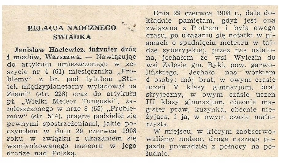 WYLEZIN ZALESIE RYKI GARWOLIN METEORYTY METEORYT