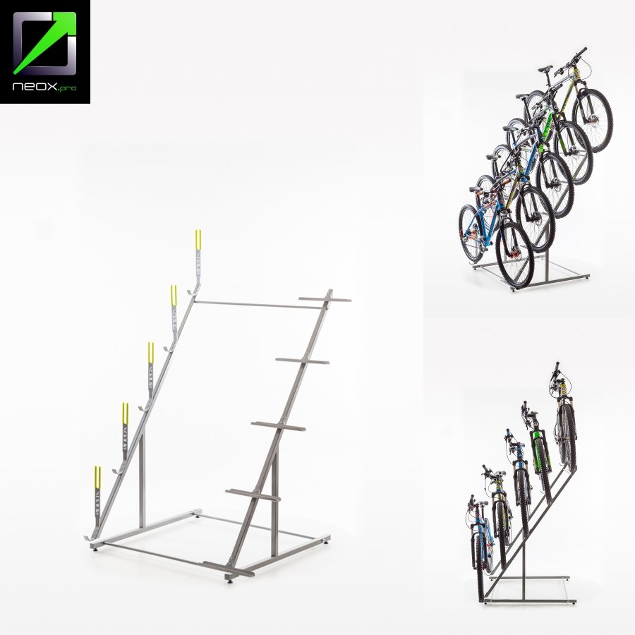 NEOX.pro stojak ekspozytor schodkowy 5 rowerów