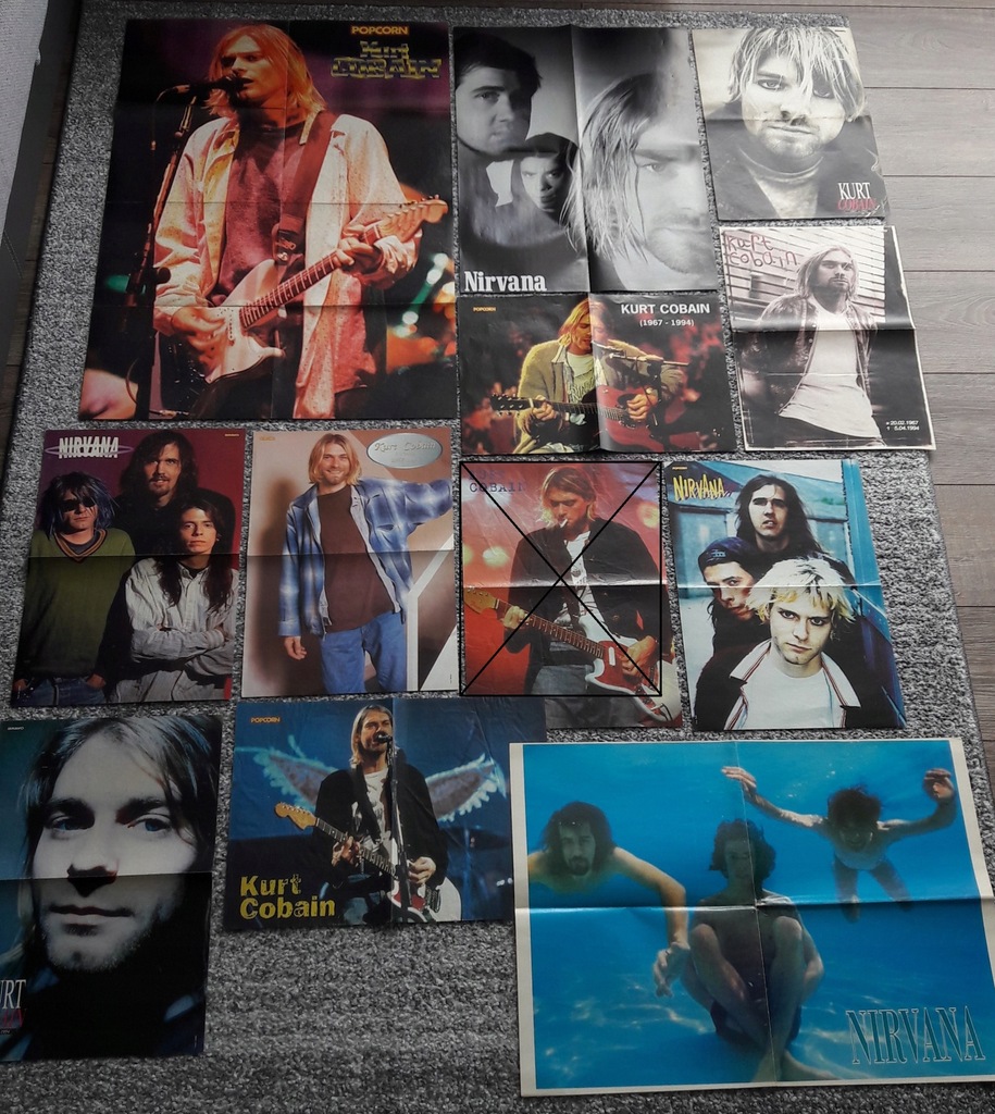 Nirvana, Kurt Cobain, Dave Grohl - 11 Plakatów Rar
