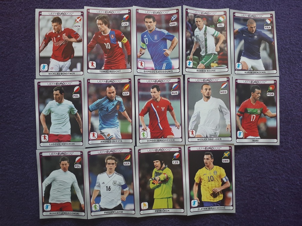 Naklejki Panini EURO 2012 na plakat 14 sztuk