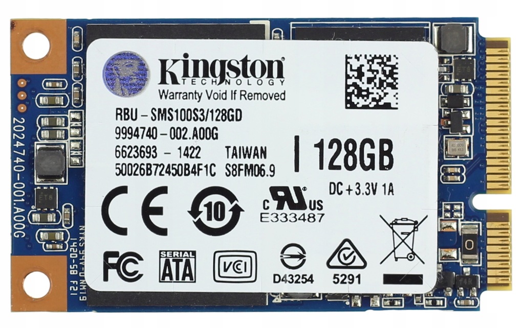 SSD 128GB mSATA KINGSTON RBU-SMS100S3/128GD 2259h