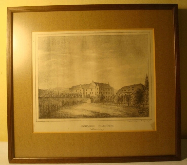STARA GRAFIKA SCHLOSS PLAGWITZ PAŁAC PŁAKOWICE