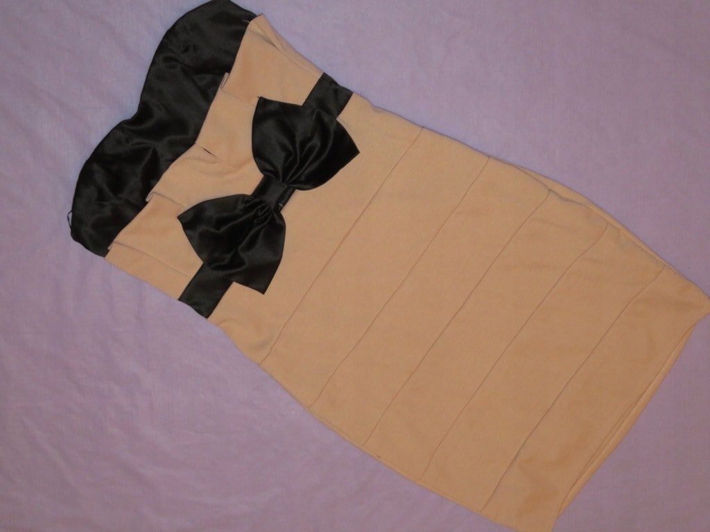 Ołówkowa 34 XS sukienka kokardka bandażowa