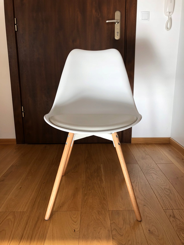 Komplet 4 krzesła JYSK KASTRUP białe/dąb jadalnia 7635072171