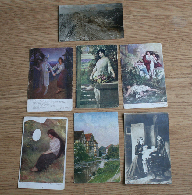 Siedem starych kart pocztowych