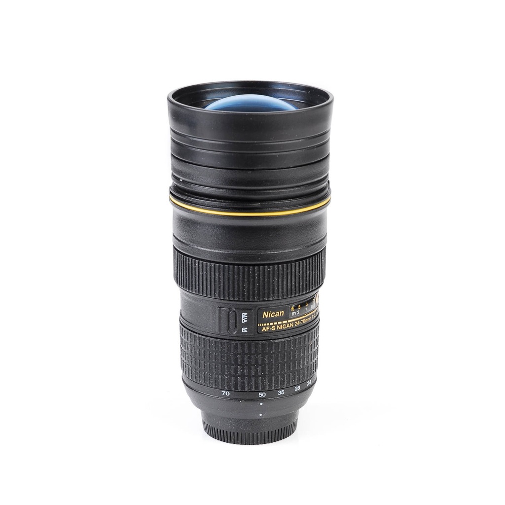 Kubek termiczny imitacja obiektyw Nikon metalowy