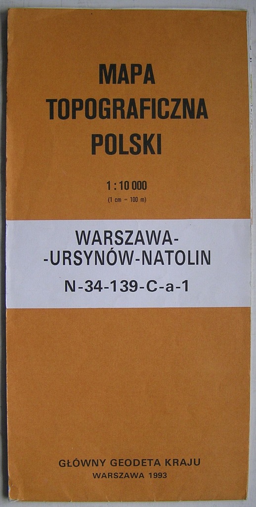 WARSZAWA URSYNÓW-NATOLIN MAPA TOPO 1:10000 1993
