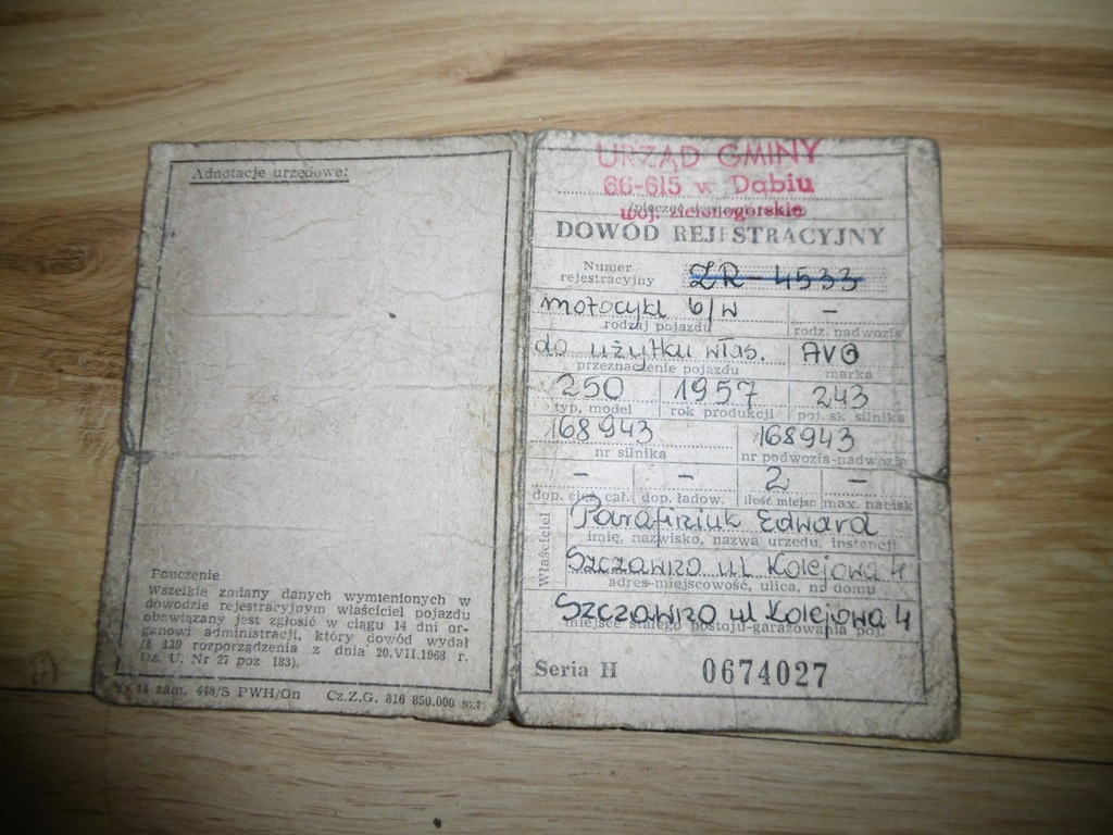 AVO SIMSON SPORT , TURIST DOKUMENTY KOLEKCJONERSKI